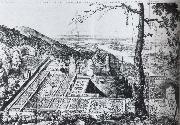 Salomon de Caus Bird-s-eye view of the Palatine garden at  Heidelberg
